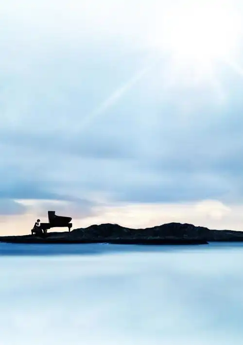 山水钢琴演奏海报背景