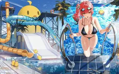 碧蓝航线扎拉泳池边的偶遇live2d欣赏