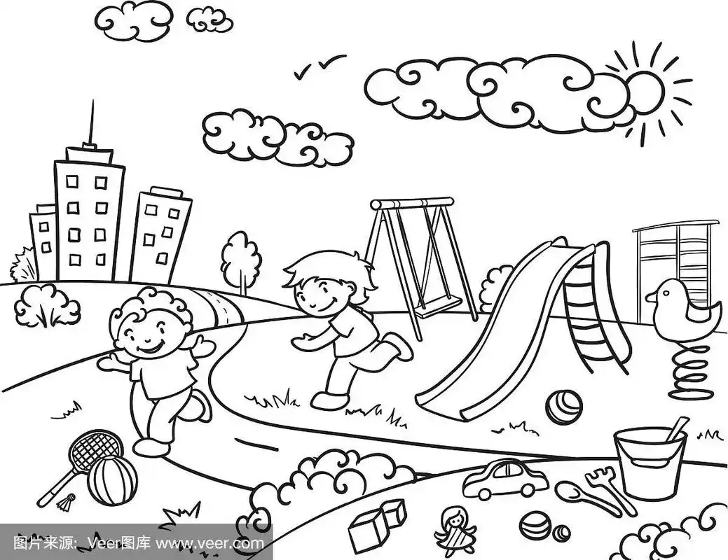 手绘儿童游乐场模板