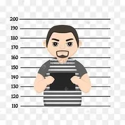 男性罪犯卡通大头照