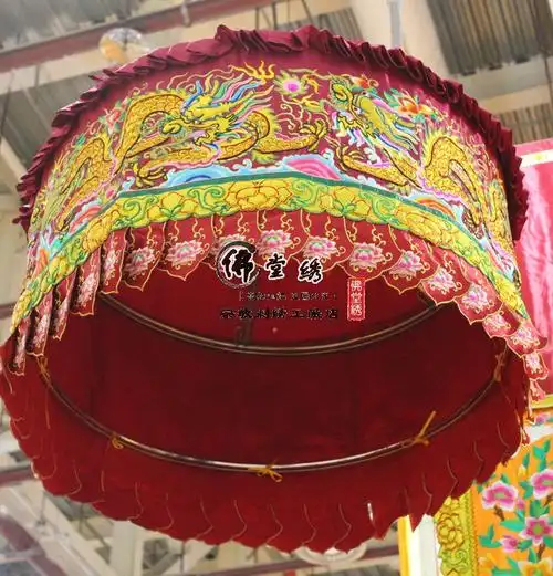 佛教用品宝盖黄龙直径1米浮龙华盖佛教工艺品