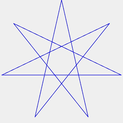 如何一笔画七芒星