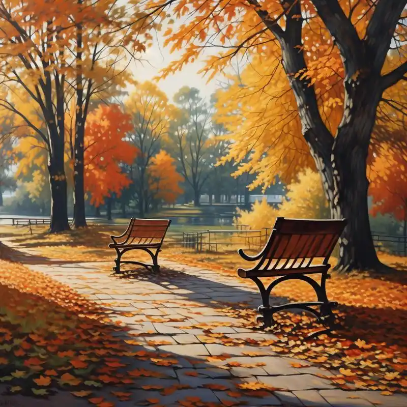 秋天风景油画头像9396