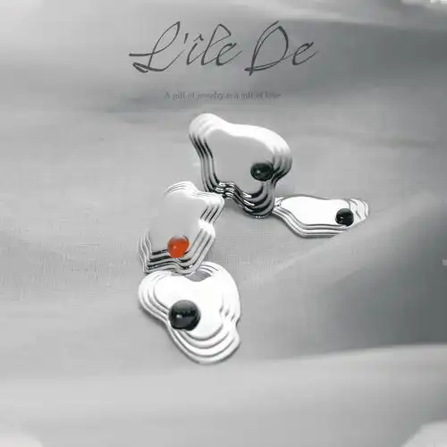 18k简约耳环设计两色金银金金银系列水融饰品耳环