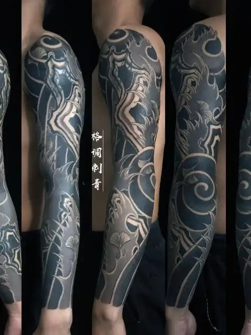 日式浪臂_纹身图案手稿图片_格调的纹身作品集
