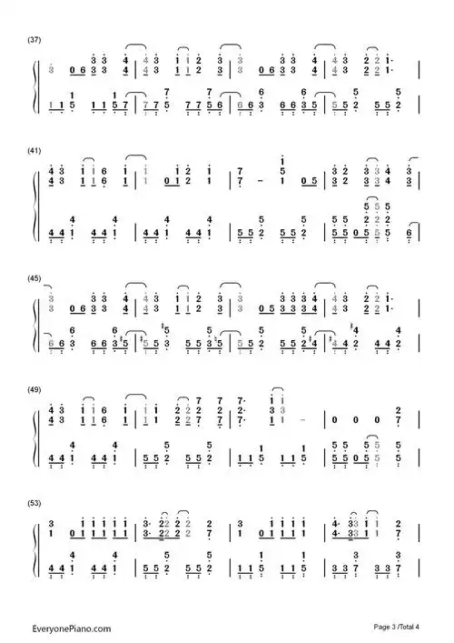 im a believer-アイムアビリーバー-排球少年op双手简谱预览3