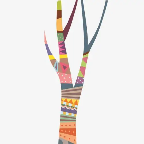 卡通彩色树干免抠素材免费下载_觅元素51yuansu.com