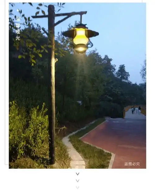 仿古仿木质庭院灯led户外高杆灯复古风民宿小区公园景观灯引路灯 马灯