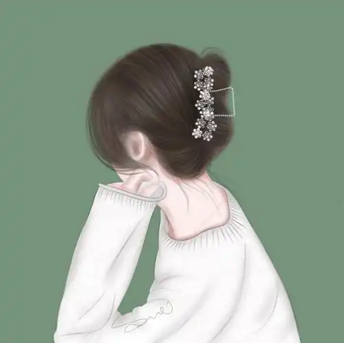 超美超温柔的手绘女生背影头像手绘女生背影头像