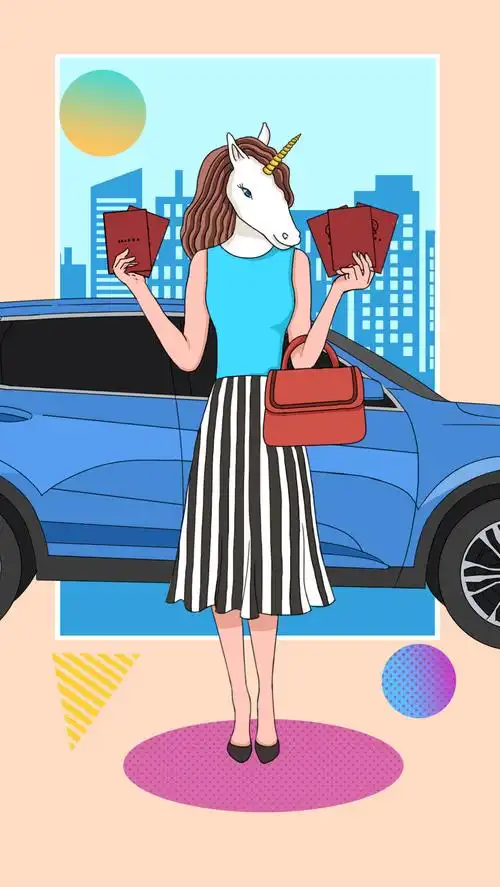 时尚商务女性知性女人职场风插画