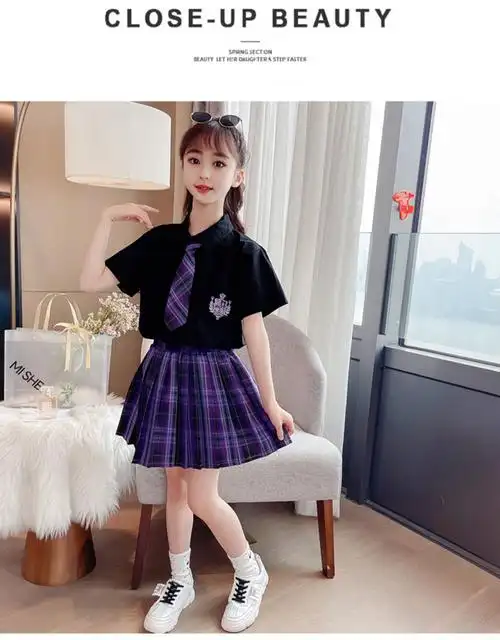 女大童jk制服12岁小女生穿的jk制服女童夏季连衣裙夏装网红12儿童jk