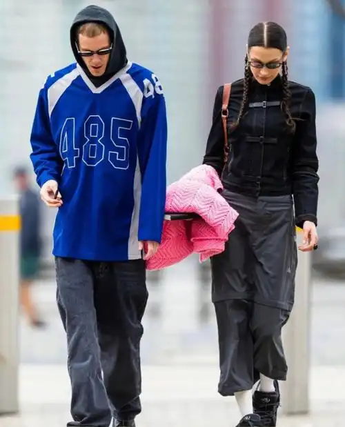 bellahadid和男友街拍穿搭合辑