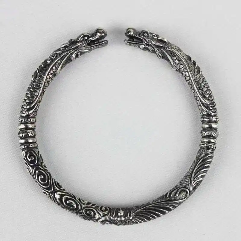 老九门张启山同款双龙手镯 听白手作纯银手镯老九门盗墓笔记张启山