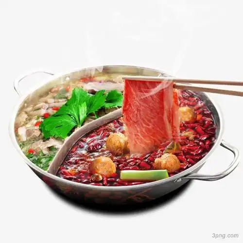 牛肉鸳鸯锅海报设计png素材透明免抠图片-动植人物
