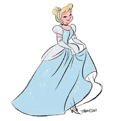 手绘风迪士尼公主