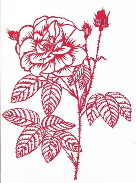 玫瑰花剪纸