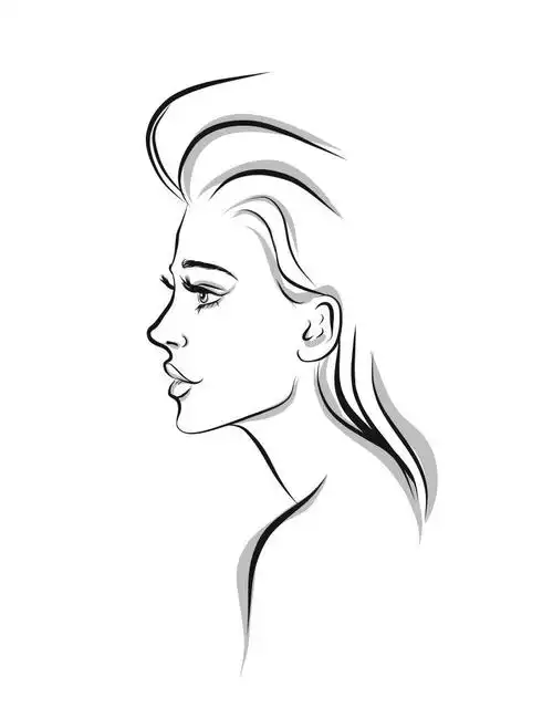 图片 插画 美丽线条艺术女性矢量