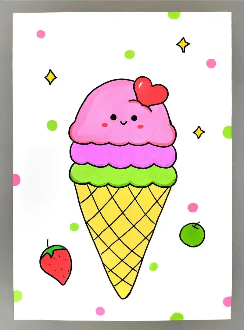 一起来画香甜美味的雪糕,简单又好看,快来试试吧#图文伙伴计划 - 抖音