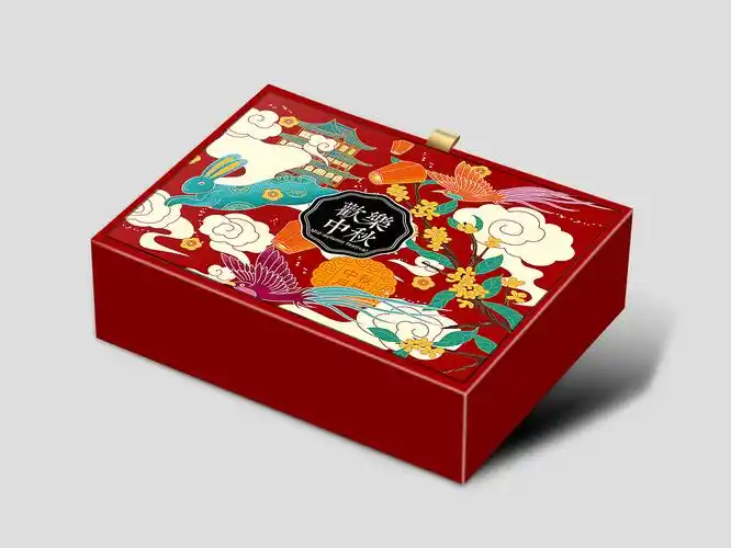 插画月饼盒