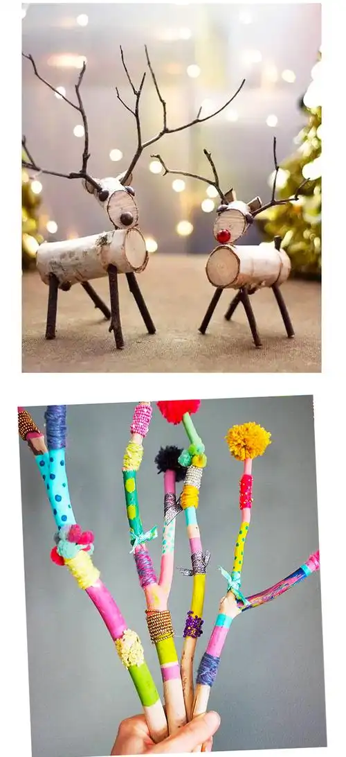 树枝干枝装饰幼儿园手工创意diy树干森林系摆件天然原木枝片礼盒sn