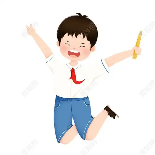 卡通开学开心的学生人物元素png素材开学季