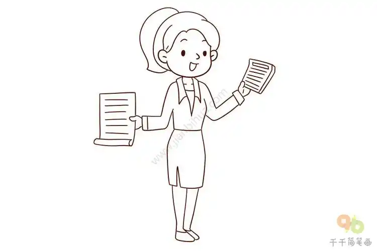 教你画会计简笔画教程