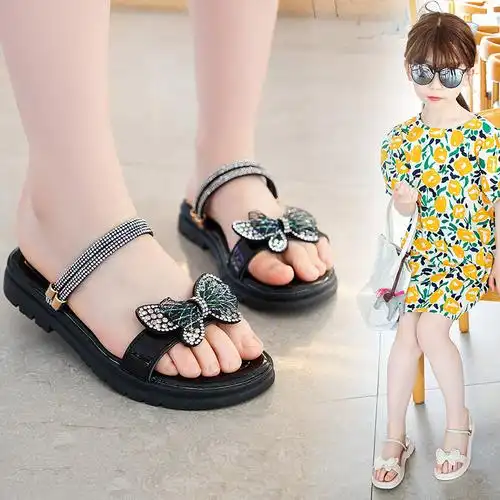 女童拖鞋2021夏季新款网红时尚外穿防滑儿童凉拖小公主软底鞋家居