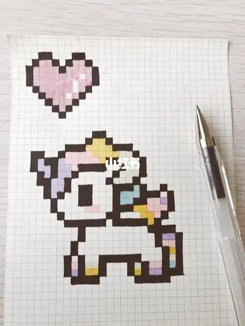 网格本手绘简笔画可爱动物