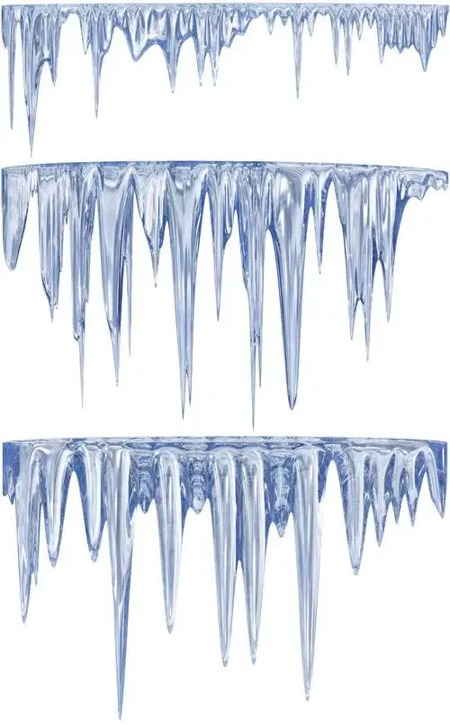 美丽的冰柱正在融化