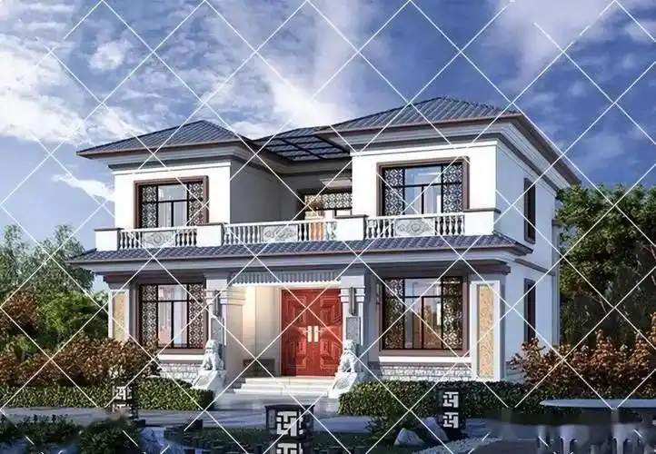 带露台二层农村小别墅 50套带露台的农村二层别墅设计图_图纸_信号