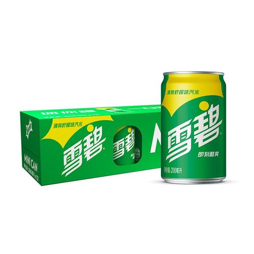 雪碧柠檬味 汽水 碳酸饮料 200ml*12罐*2组迷你