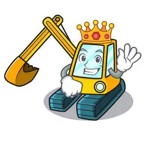 金挖掘机吉祥物卡通风格照片