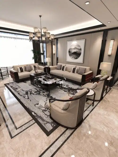 新中式客厅沙发这样搭真好看