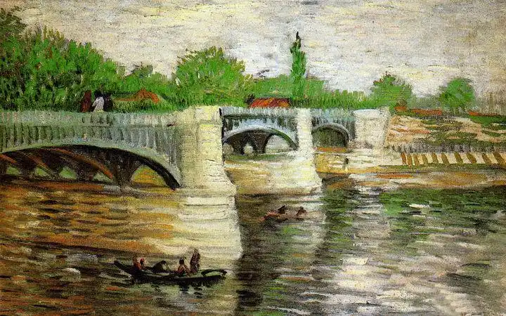 塞纳河上的大杰特桥梵高高清油画下载