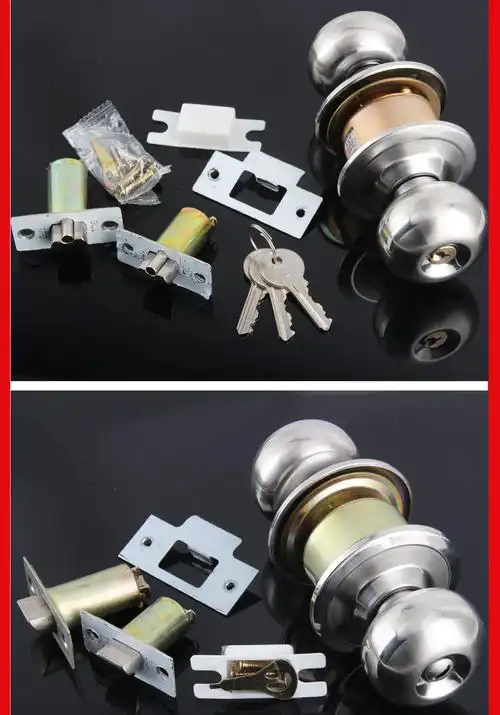 固力门锁球锁不锈钢球形锁卫生间卧室房浴室通用型锁具带钥匙款房间门