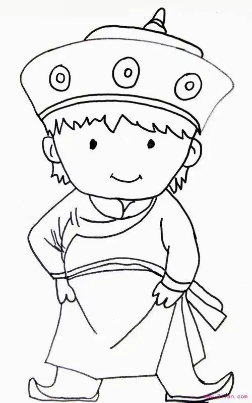 各族娃娃简笔画