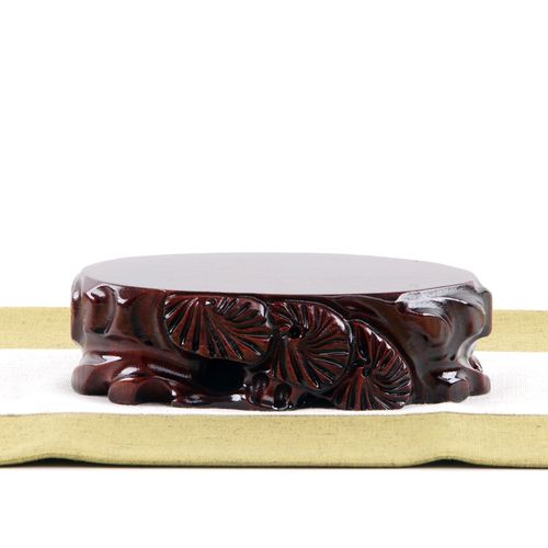 实木根雕底座椭圆形挖槽花盆盆景奇石玉石石头木雕