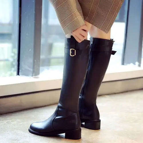 靴子女2020秋款长筒靴女过膝小个子长靴软皮骑士靴高筒显瘦中筒靴
