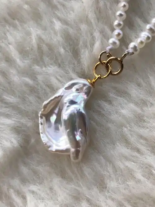 玉兰花瓣巴洛克珍珠项链choker颈链baby珍珠