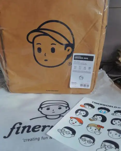 finerworld牛皮纸书包