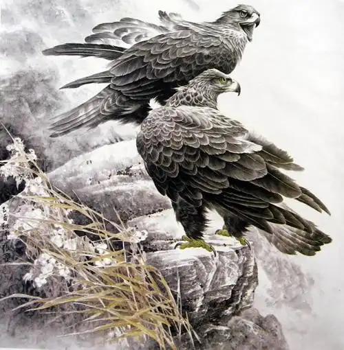 神形兼备,叱咤风云,当代"画鹰第一人"张策工笔鹰作品精选欣赏