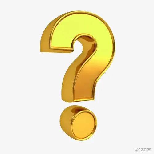 金色立体符号特大问号png素材透明免抠图片-艺术字集