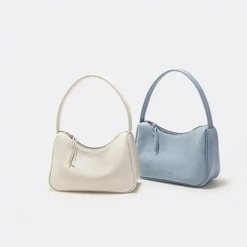 toutou头层牛皮女士腋下包单肩包2色新低79元包邮