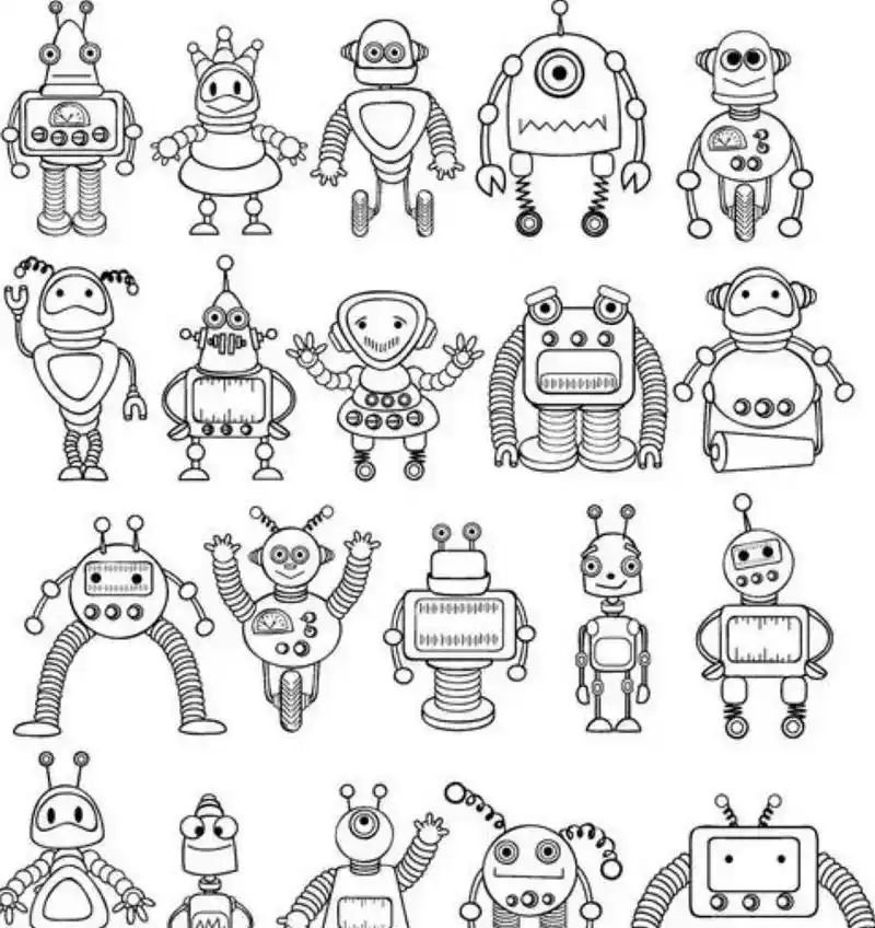 机器人简笔画素材