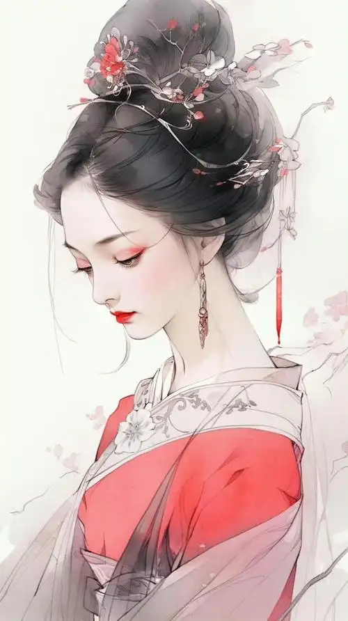 水墨丹青古风女生