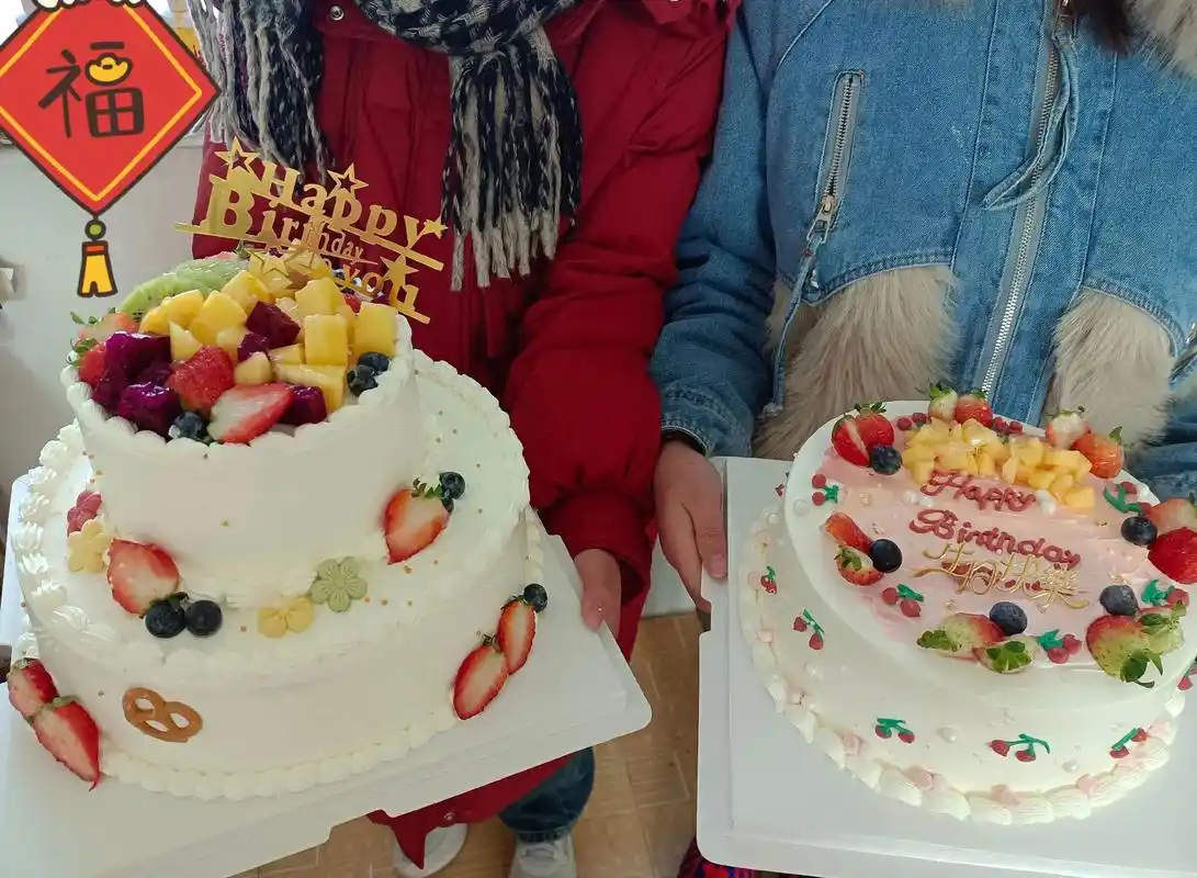 手工diy蛋糕双胞胎姐妹俩自己动手做的生日蛋糕简直棒极了