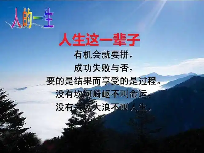 人生就这一辈子