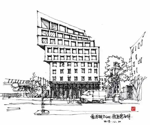 建筑手绘临摹画稿-现代建筑篇