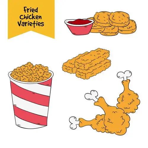 手绘美味的炸鸡插图矢量素材设计元素素材免费下载(图片编号:8629352)