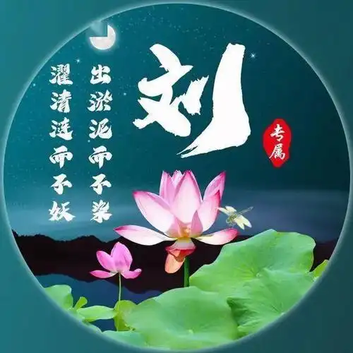 30张百家姓荷花图,可换成微信头像!_姓氏